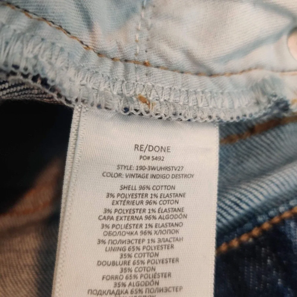 Re/Done Jeans 70 Ultra High Rise Distressed Denim Vintage‎